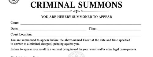 Criminal Summons in Massa…